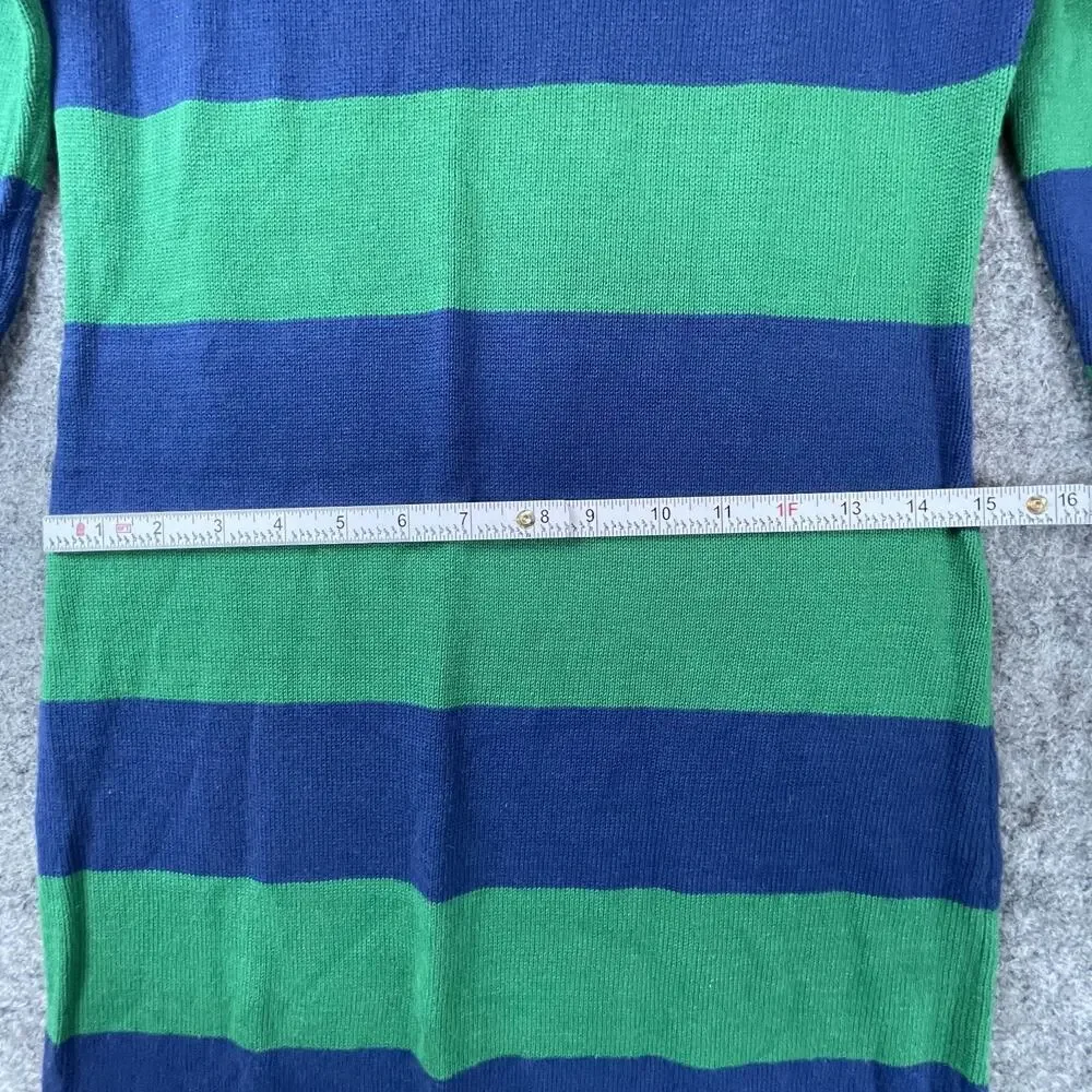 Pim‎ + Larkin Sweater Dress Womens Small Blue Green Striped Fitted Classy